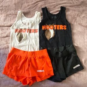 Hooters top and shorts. 2 sets bundle.